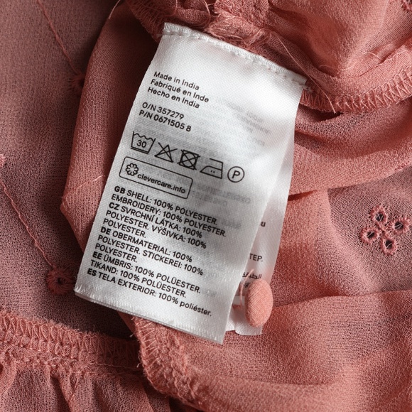 Sheer Ruffle Pink Button Down Top - Picture 3 of 3